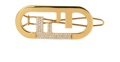 Fendi O'Lock Hairclip, £295, Accessories, Gold, Brass, Front view